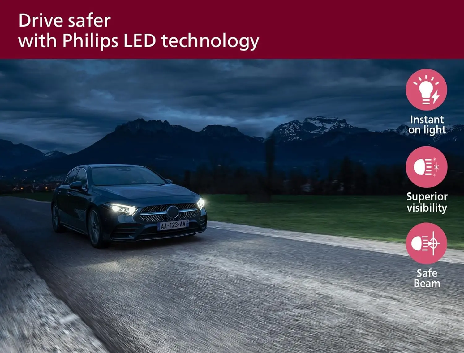 LED Pære H7 / H18 Philips Ultinon Access - sett 2 stk. Image 8