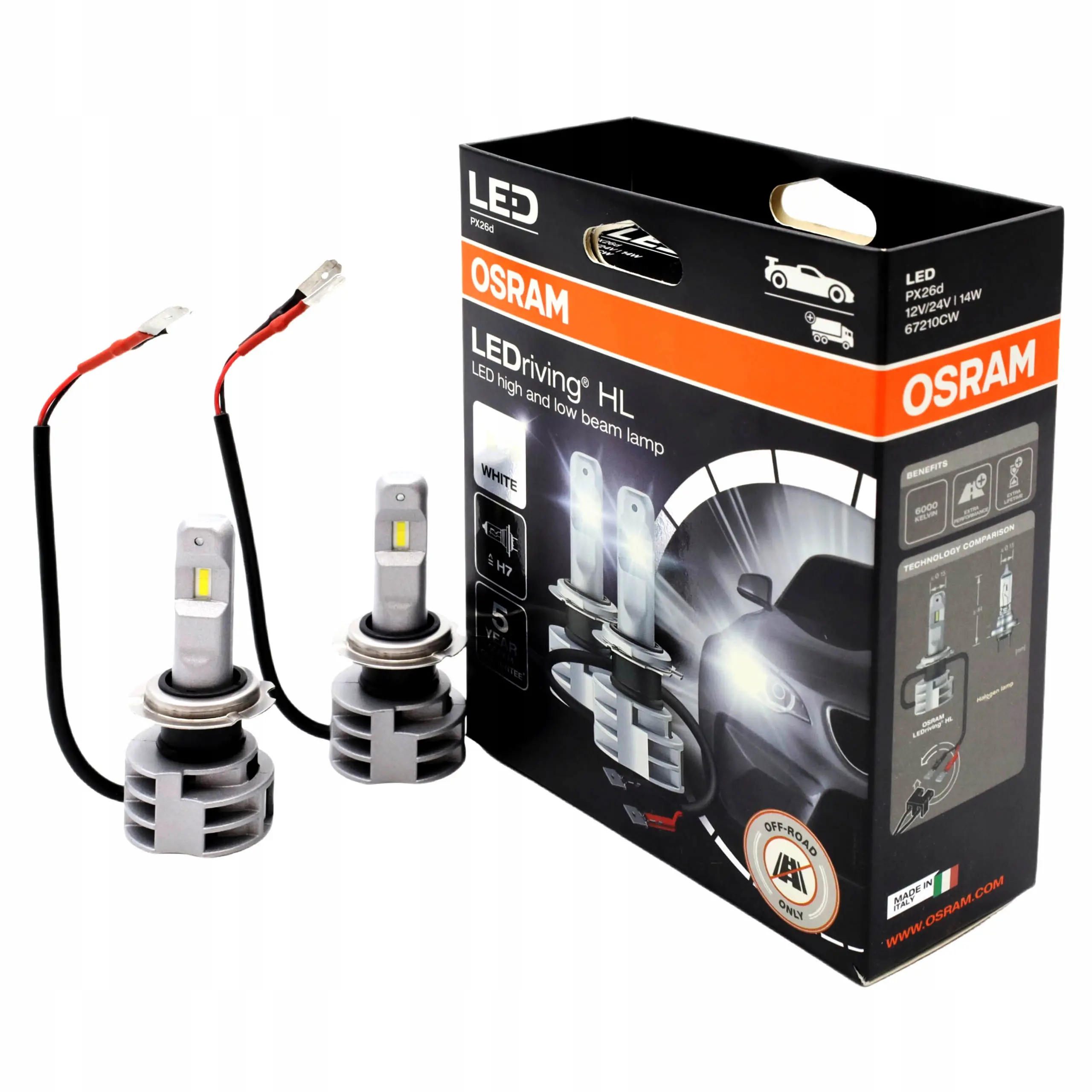 LED Pære H7 Osram LEDriving HL Gen2 - sett 2 stk. Image 4