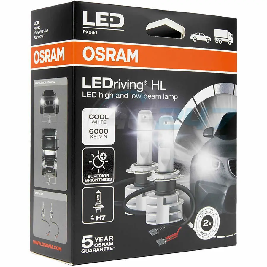 LED Pære H7 Osram LEDriving HL Gen2 - sett 2 stk. Image 5