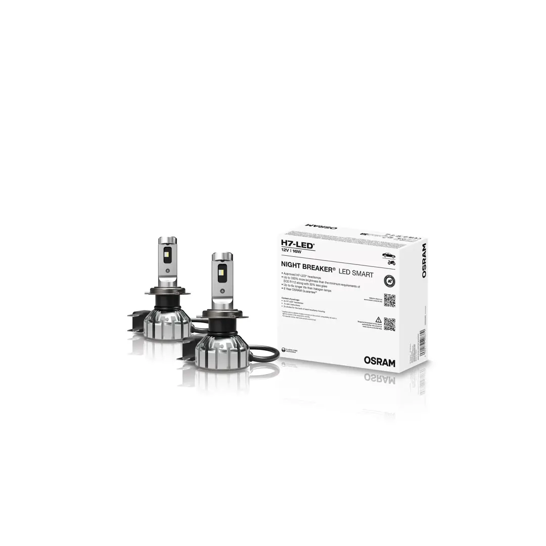 LED Pære H7 Osram Night Breaker Led Smart Pro + 330% │ CANbus ECE R112 Godkjent - sett 2 stk. Image 6