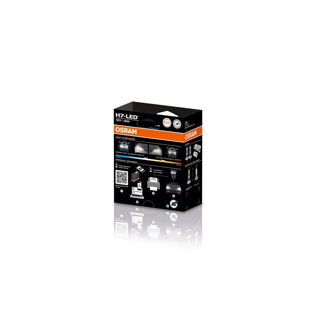 LED Pære H7 Osram Night Breaker Speed + 230% │ CANbus ECE R112 Godkjent - sett 2 stk. Image 2