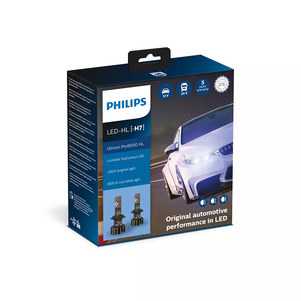 LED Pære H7 Philips Ultinon Pro9000 Lumileds - sett 2 stk. Image 1