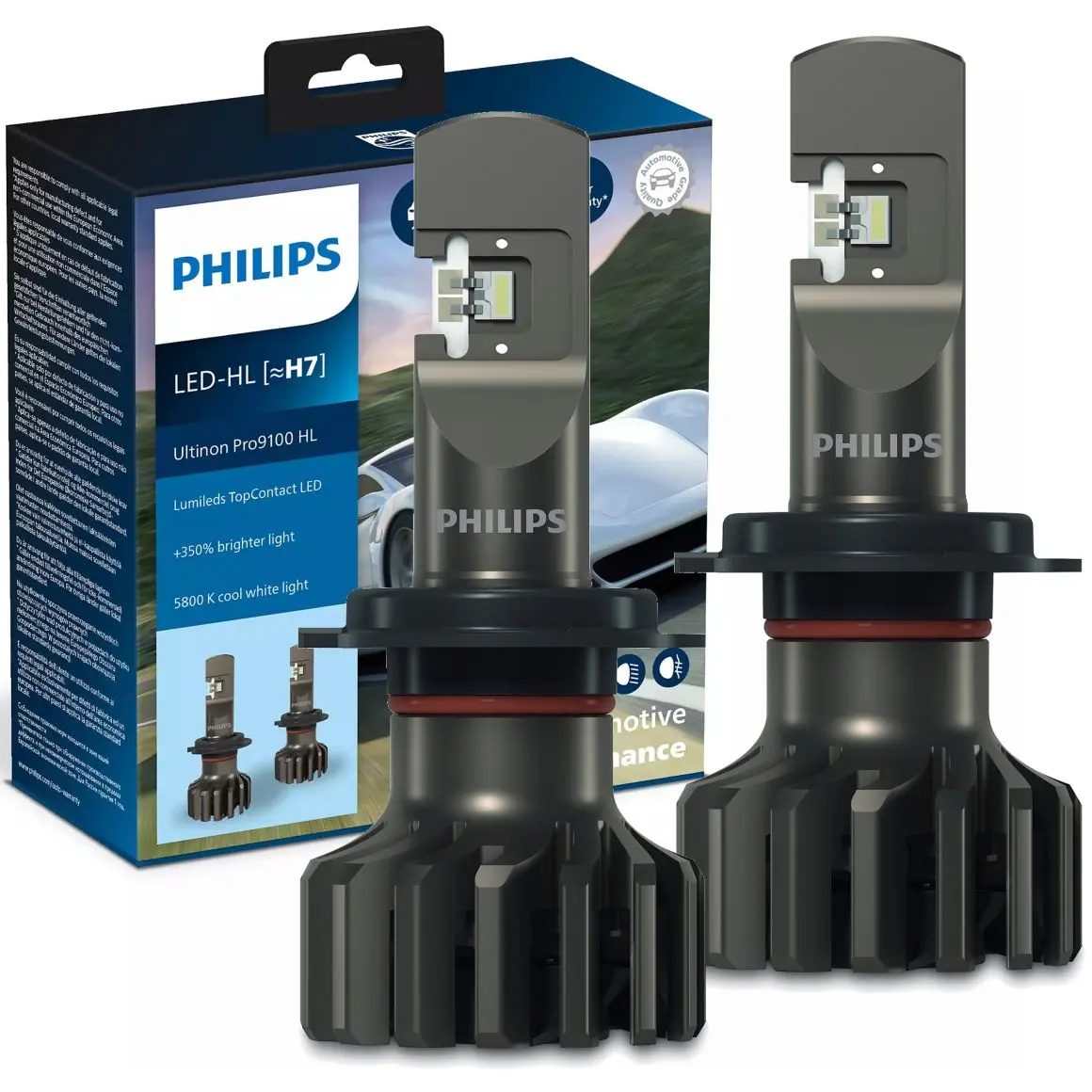LED Pære H7 Philips Ultinon Pro9100 HL +350% Lumileds - sett 2 stk. Image 2