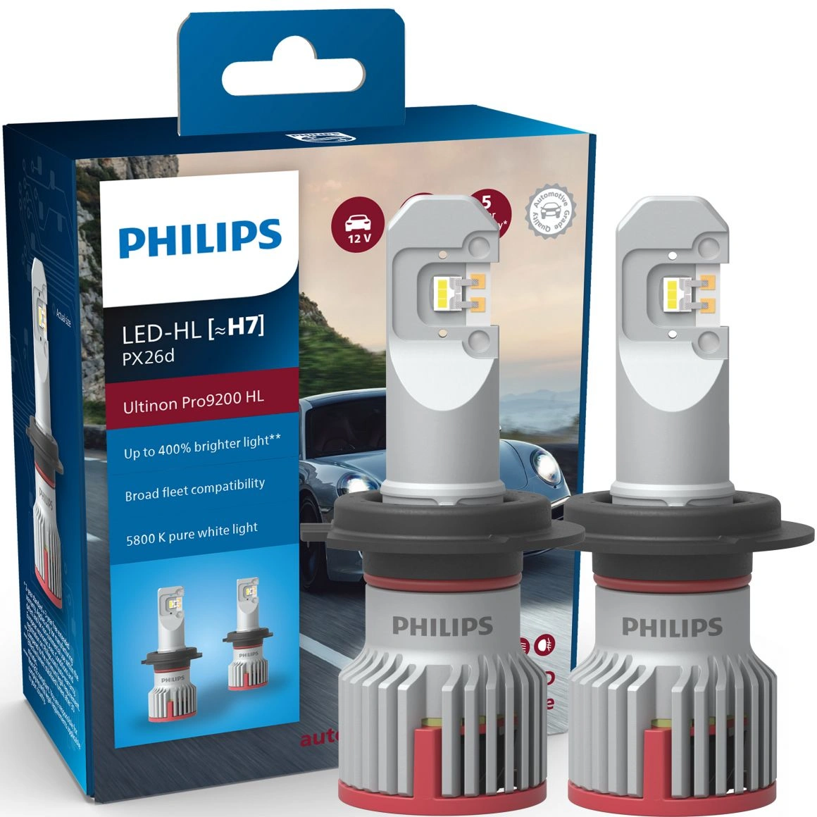 LED Pære H7 Philips Ultinon Pro9200 HL +400% │ 5800 K - 1800 lm - sett 2 stk. – bilde 5