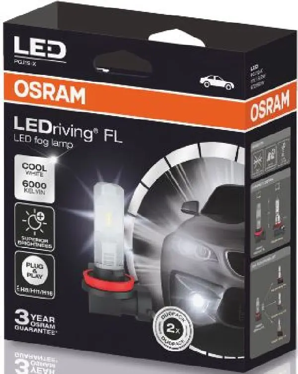 LED Pære H8 / H11 / H16 Osram LEDriving HL Gen2  6000K CoolWhite  - sett 2 stk. Image 2