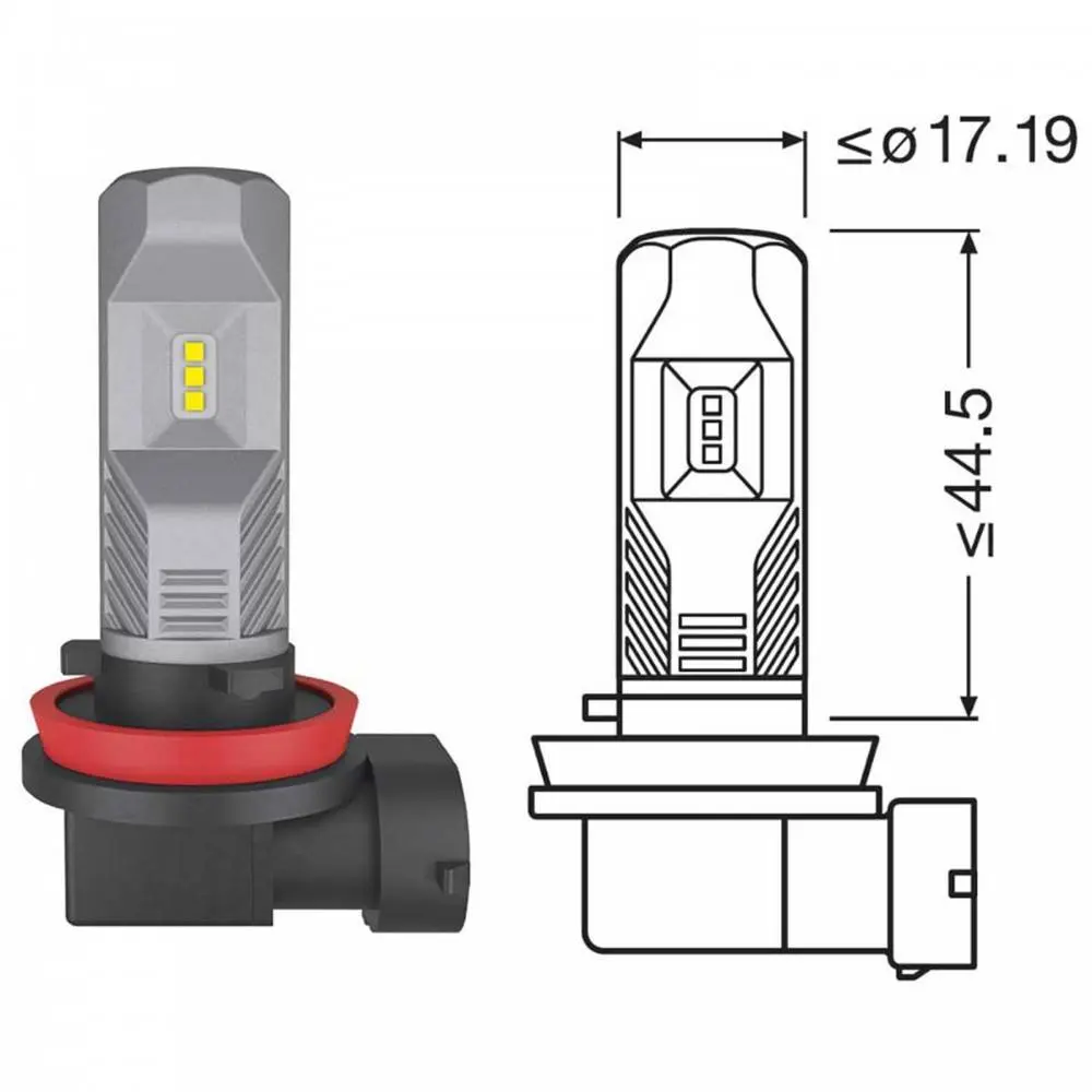 LED Pære H8 / H11 / H16 Osram LEDriving HL Gen2  6000K CoolWhite  - sett 2 stk. Image 6