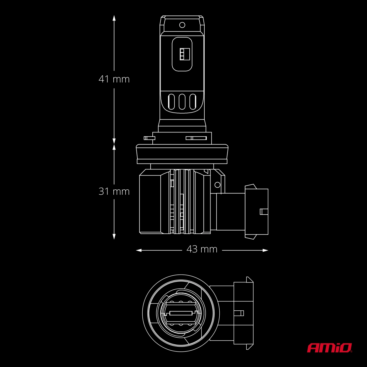 LED Pære H8 H9 H11 H16 Amio F26 Pro LumiTec LIMITED +130% DUO 6000K │ Full CANbus Plug&Play 68W  - sett 2 stk. – bilde 5