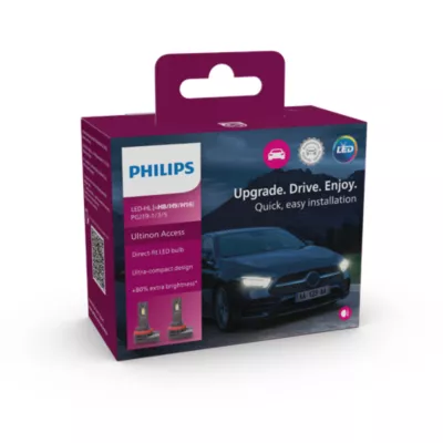 LED Pære H8 / H9 / H11 / H16 Philips Ultinon Access │ LED-kit 1800 Lumen  - sett 2 stk.