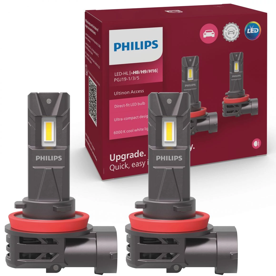 LED Pære H8 / H9 / H11 / H16 Philips Ultinon Access │ LED-kit 1800 Lumen  - sett 2 stk. – bilde 5