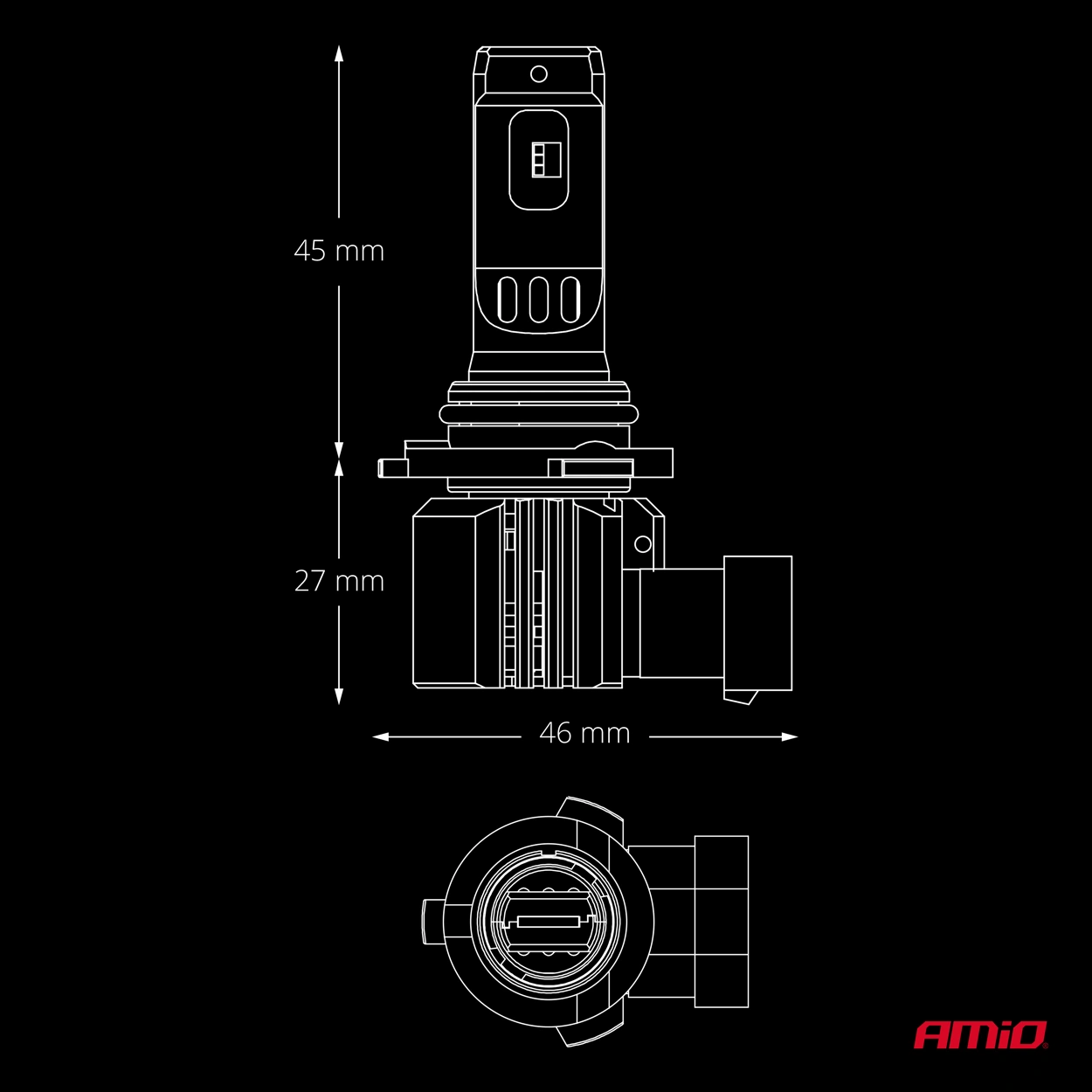LED Pære HB3 Amio F26 Pro LumiTec LIMITED +130% DUO 6000K │ Full CANbus Plug&Play 68W  - sett 2 stk. – bilde 5