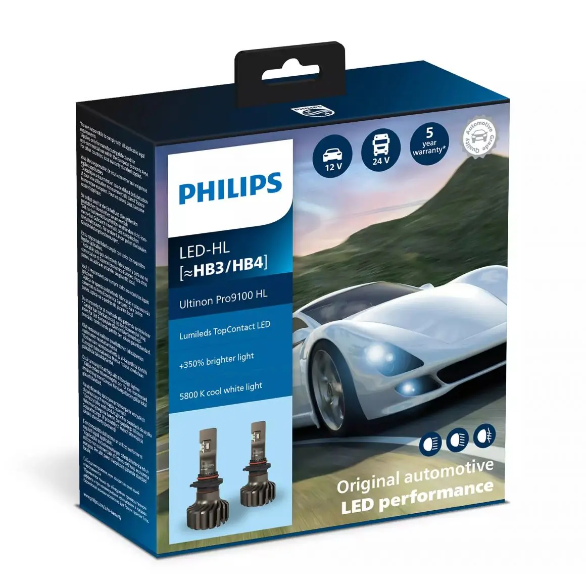 LED Pære HB3 / HB4 Philips Ultinon Pro9100 HL +350% Lumileds - sett 2 stk. – bilde 5