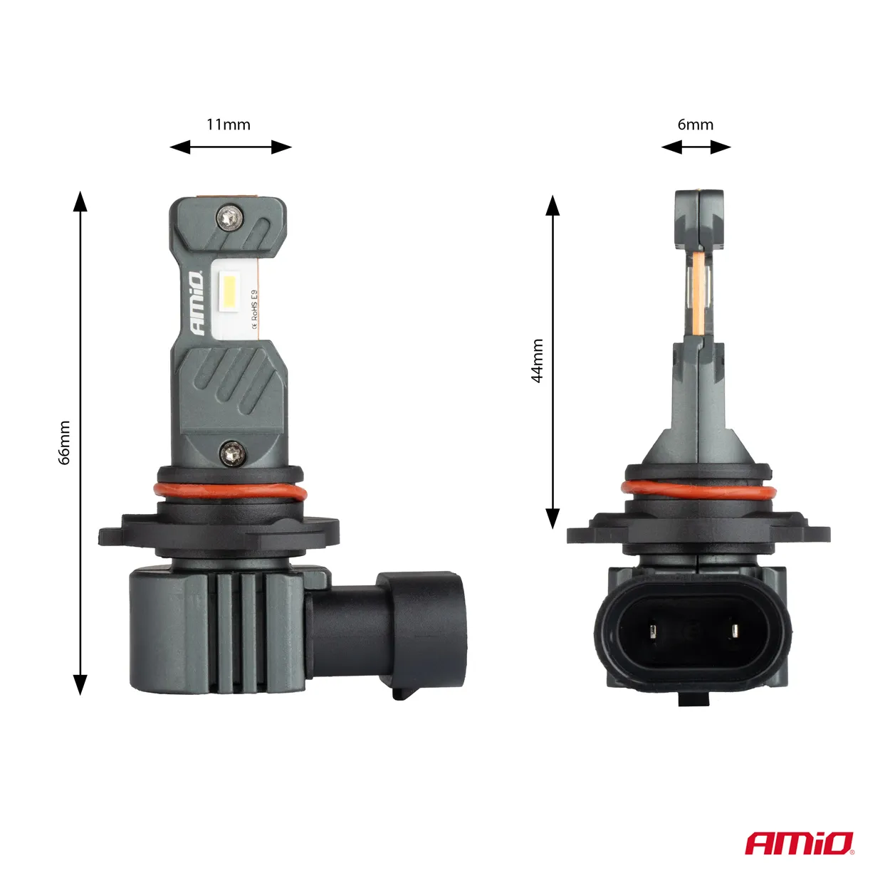 LED Pære HB3 HIR1 H10 AMiO Hybrid Series CSP Chip LED 6000K │ CANbus Plug&Play EasyFit  - sett 2 stk. Image 4