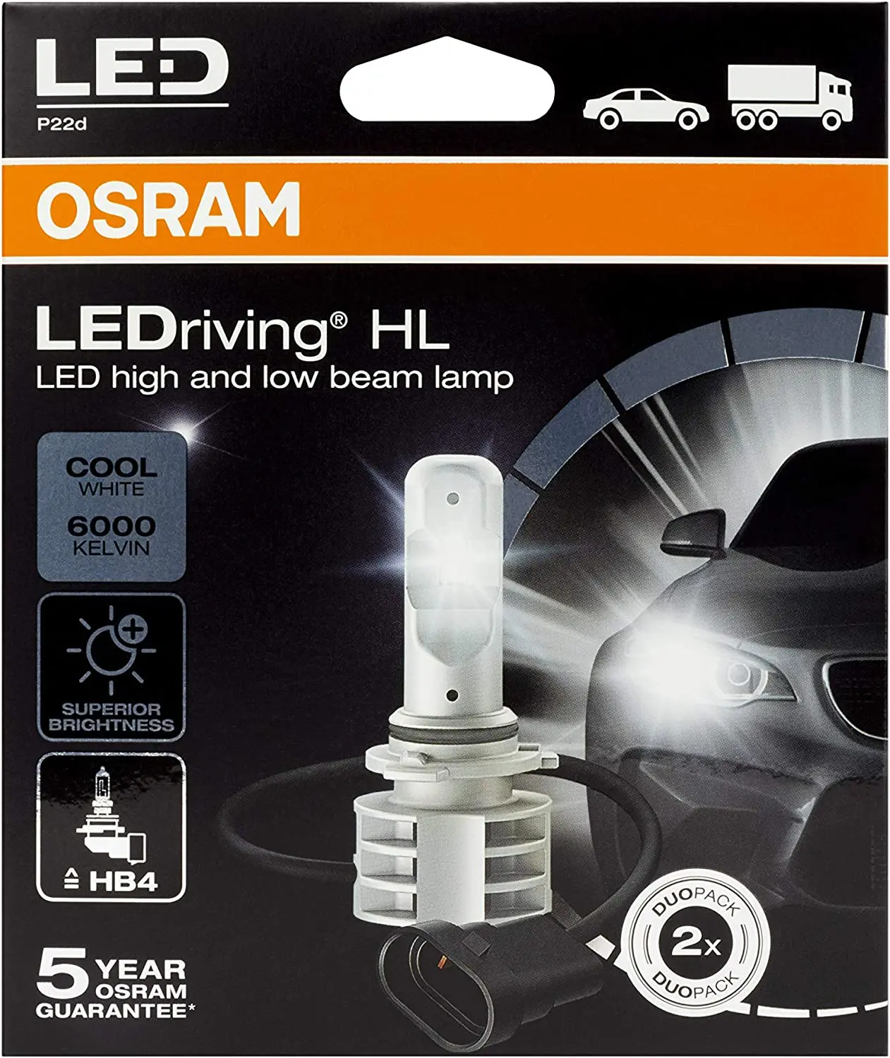 LED Pære HB4 Osram LEDriving HL Gen2 - sett 2 stk. – bilde 4