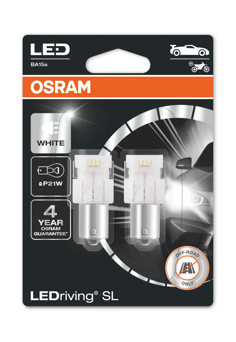 LED Pære P21W Osram LEDriving SL White - sett 2 stk. Image 1