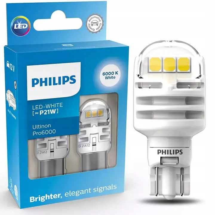 LED Pære P21W Philips Ultinon Pro6000 SI White - sett 2 stk. Image 4