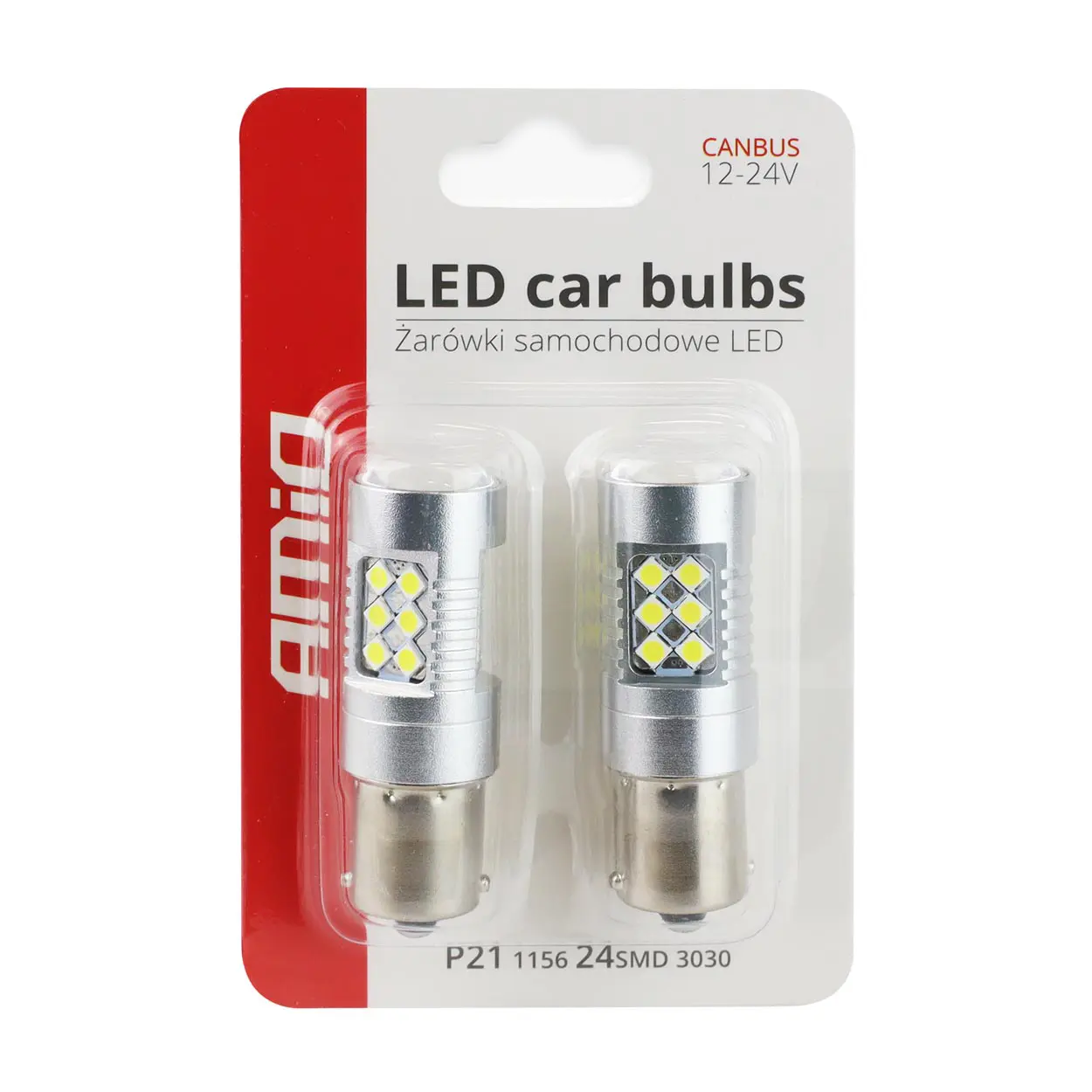 LED Pære P21W White 1156 CANBus - sett 2 stk.