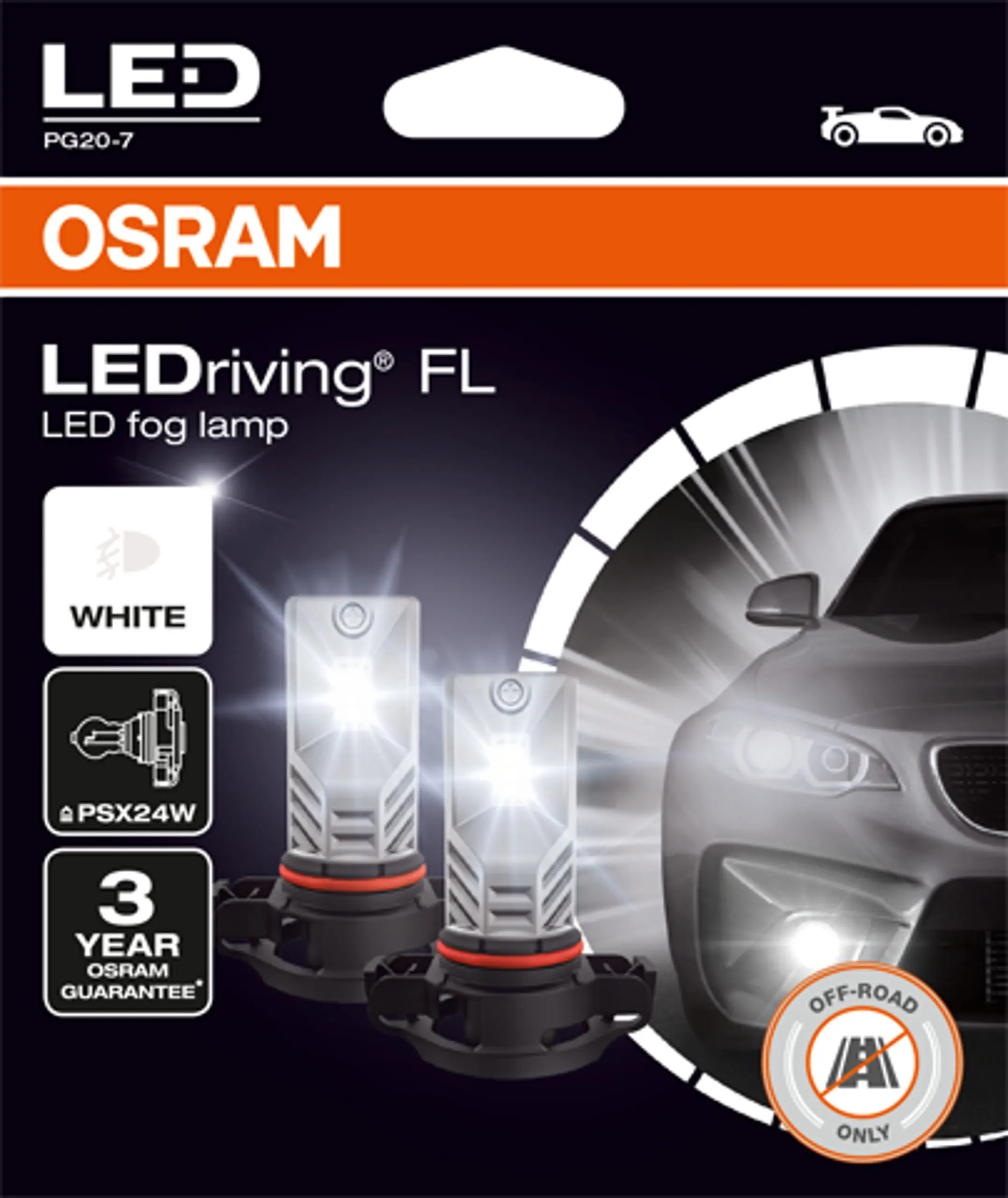 LED Pære PSX24W Osram LEDriving HL Gen2  6000K CoolWhite  - sett 2 stk. Image 3