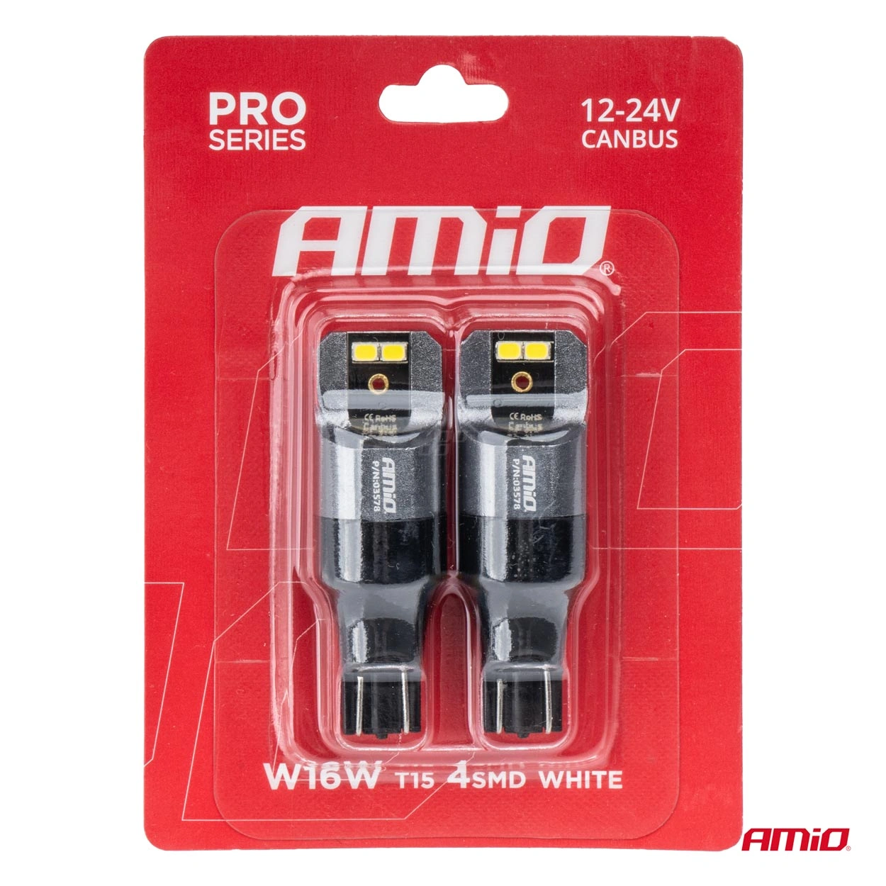 LED Pære W16W (T15) Pro 4x2016 SMD White │ CANbus - sett 2 stk. – bilde 3
