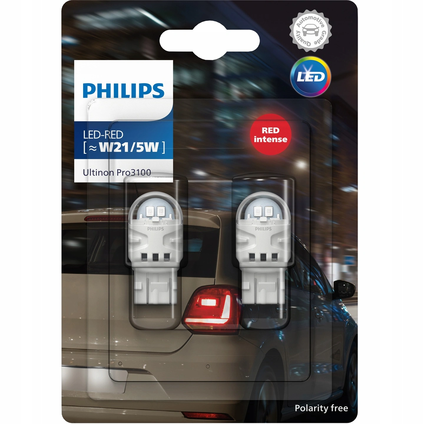 LED Pære W21/5W Philips Ultinon Pro3100 RED - sett 2 stk. Image 2