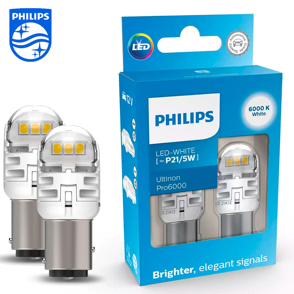 LED Pære W21/5W Philips Ultinon Pro6000 SI White - sett 2 stk. Image 5