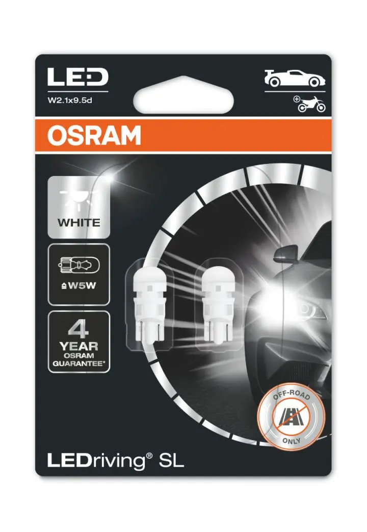 LED pære W5W Osram LEDriving 6000K - sett 2 stk. Image 7