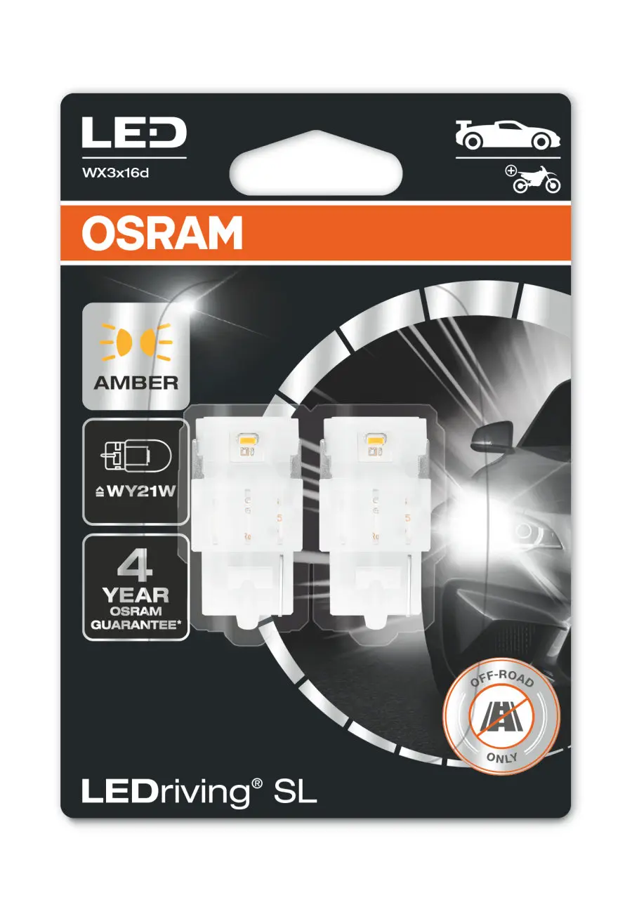 LED Pære WY21W Osram LEDriving SL Orange - sett 2 stk. Image 1