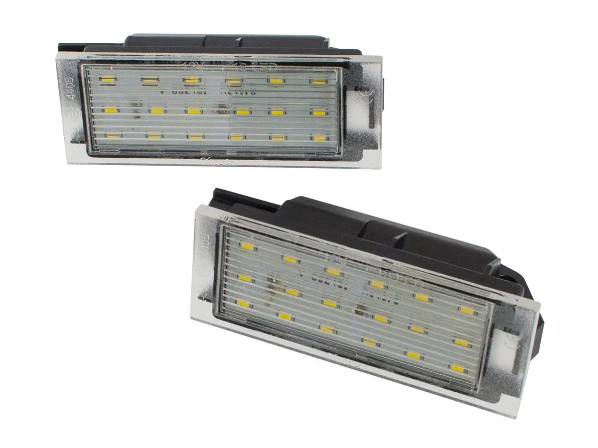 LED skiltlys sett Renault Clio III IV Fluence Kadjar Kangoo Laguna II II Master II III Megane II III Thalia II Trafic III Twingo II Vel Satis Wind 2 stk. 
