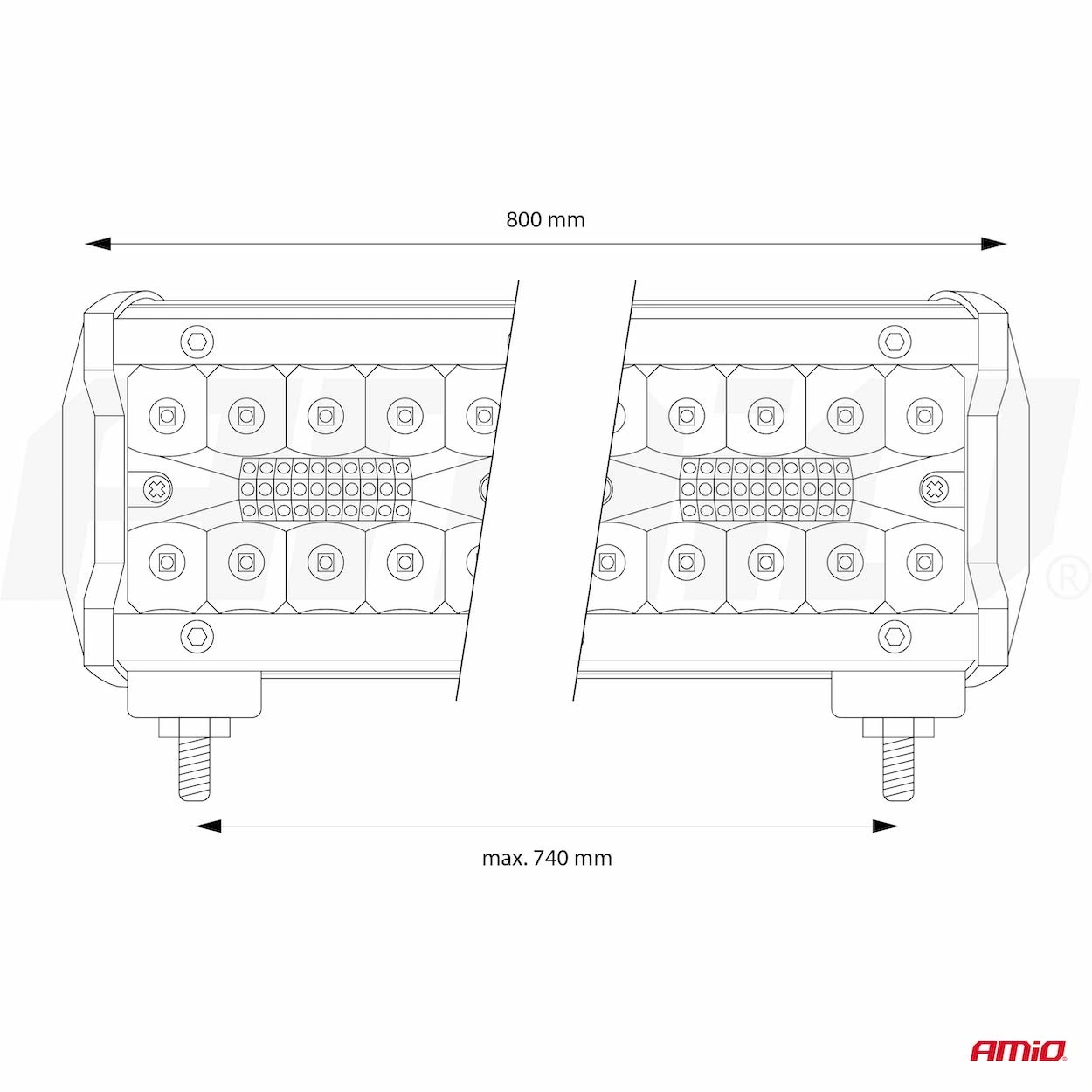 LEDbar arbeidslys AMiO AWL31 COMBO 80 cm 12V 24V 66000 lm – bilde 9