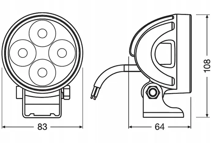 LEDriving Osram Round VX80-WD – bilde 4
