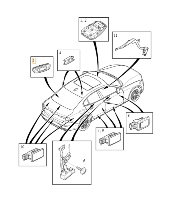 Leselampe bak Volvo S60 / S90 / V60 / V60 Cross Country / XC60 / XC90 │ Genuine® – bilde 2