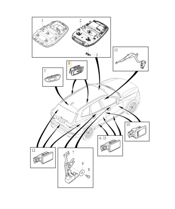Leselampe bak Volvo XC60 / XC90 │ Genuine® venstre side – bilde 3