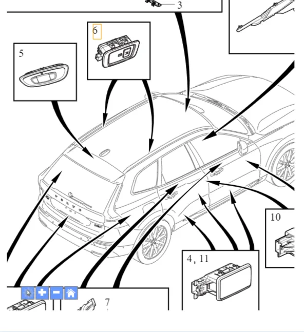 Leselampe / kupélys Volvo S90 / V90 / V90 Cross Country / XC60 / XC90 2016-2022 │ Genuine® venstre side – bilde 3