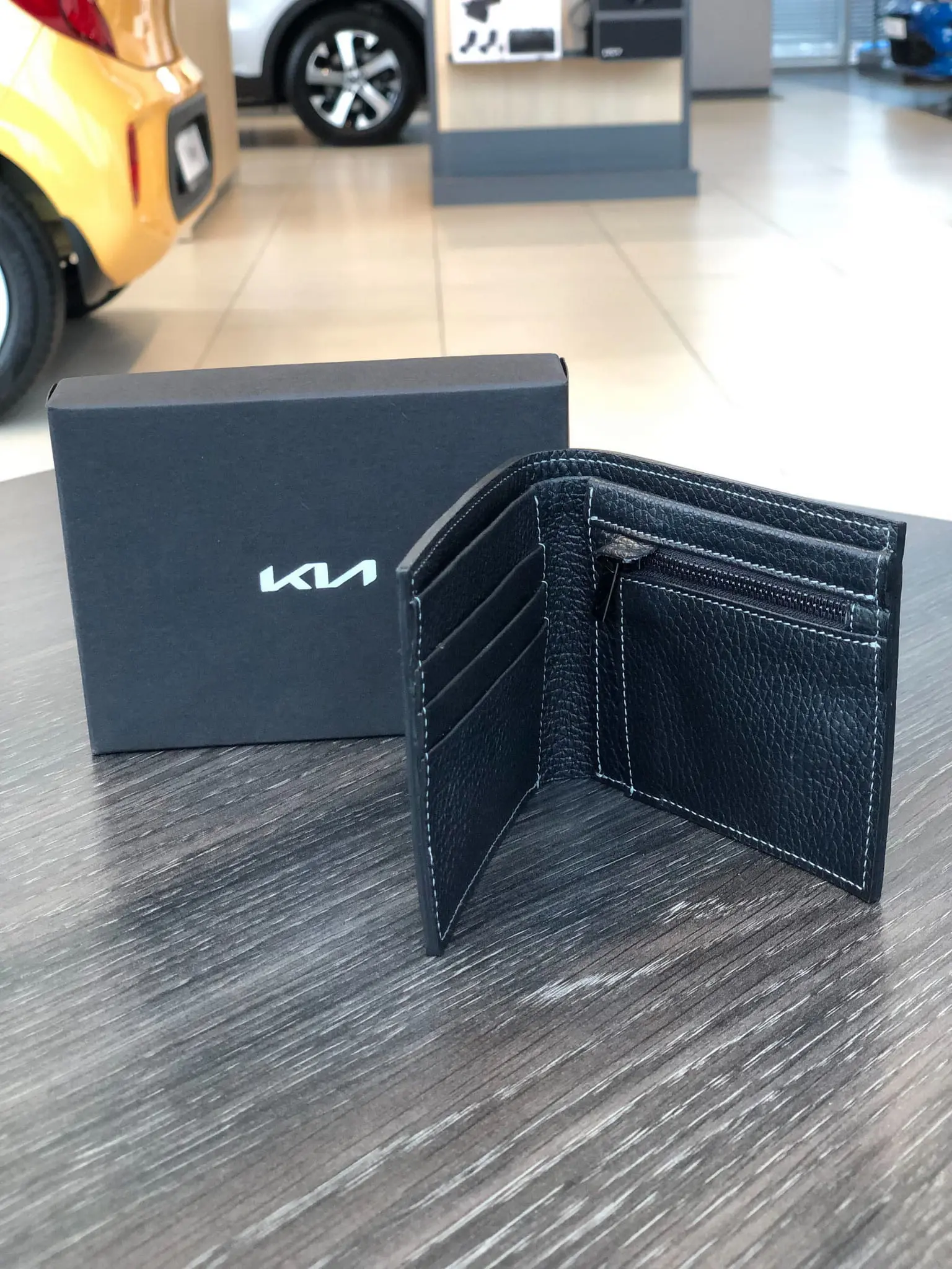 Lommebok herre Kia | Genuine Leather Wallet Black Image 3