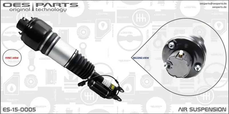 Luftdempere Mercedes-Benz E (W211) │ framaksel venstre / m/airmatic DC - OES Parts Air suspension strut Left Front Image 1