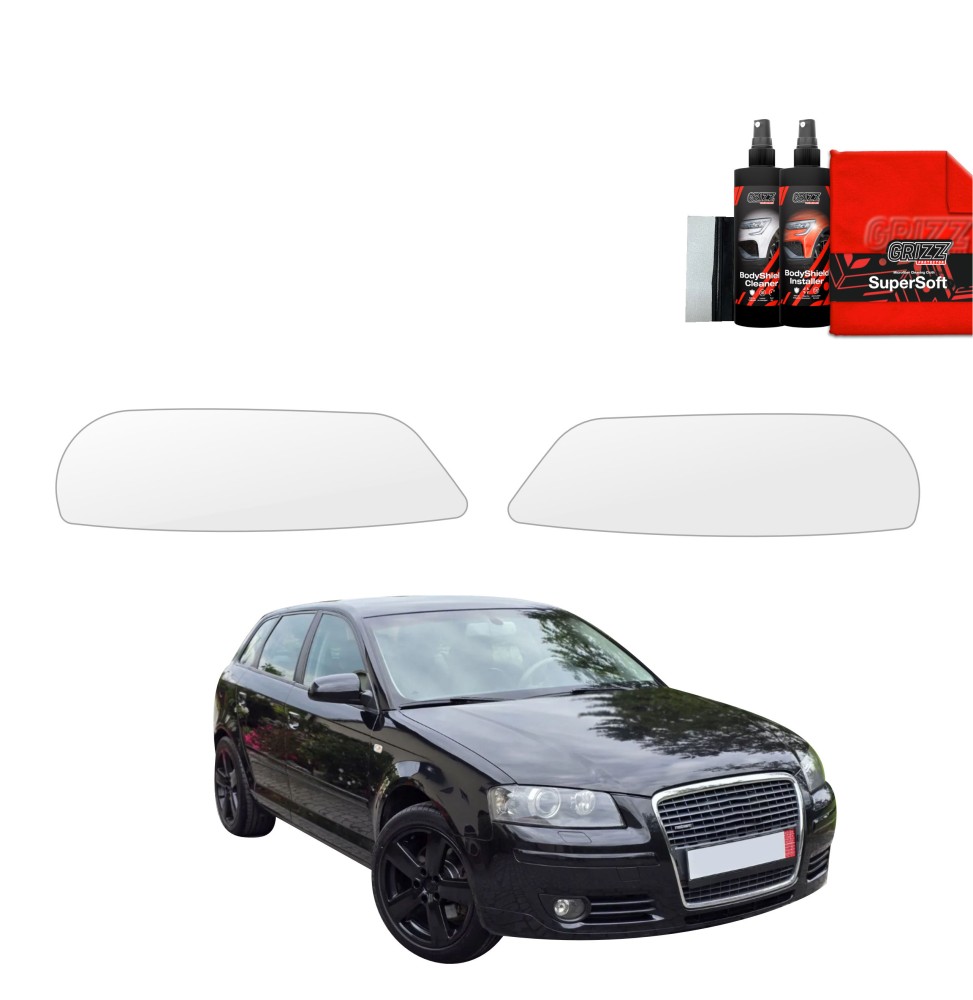 Lyktbeskyttere Audi A3 8P (5D) 2003 - 2008 │ PPF beskyttelsesfolie Gjennomsiktig BodyShield
