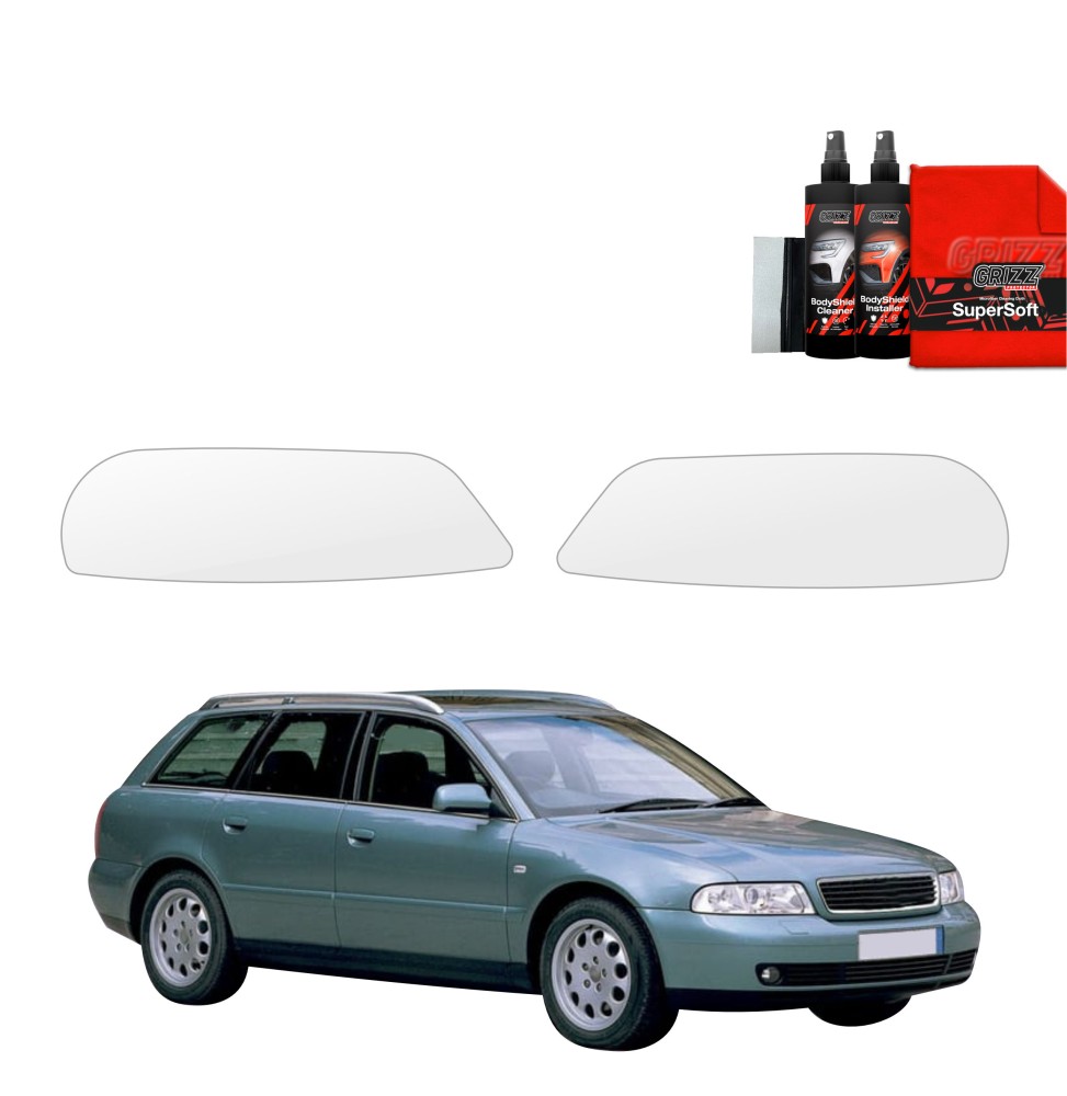 Lyktbeskyttere Audi A4 (B5)  1994 - 2001 │ PPF beskyttelsesfolie Gjennomsiktig BodyShield