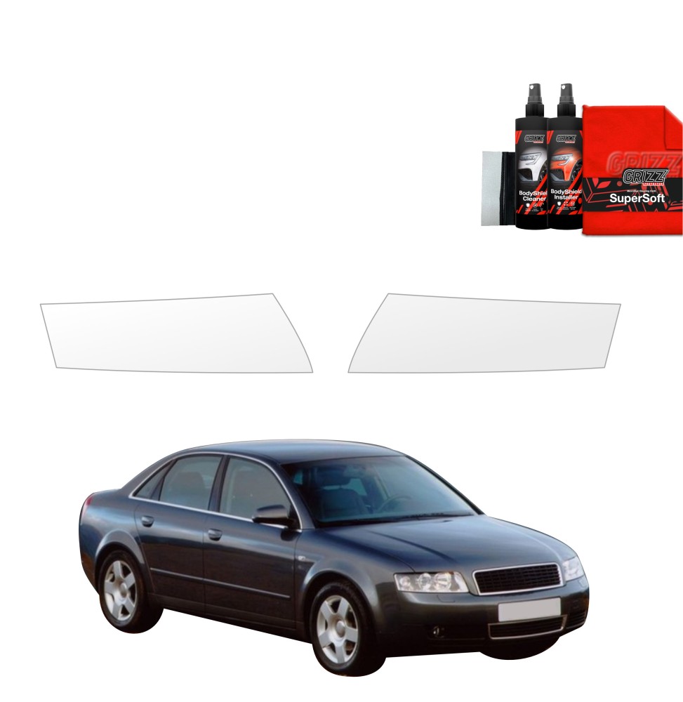 Lyktbeskyttere Audi A4 (B6) 2000 - 2006 │ PPF beskyttelsesfolie Gjennomsiktig BodyShield