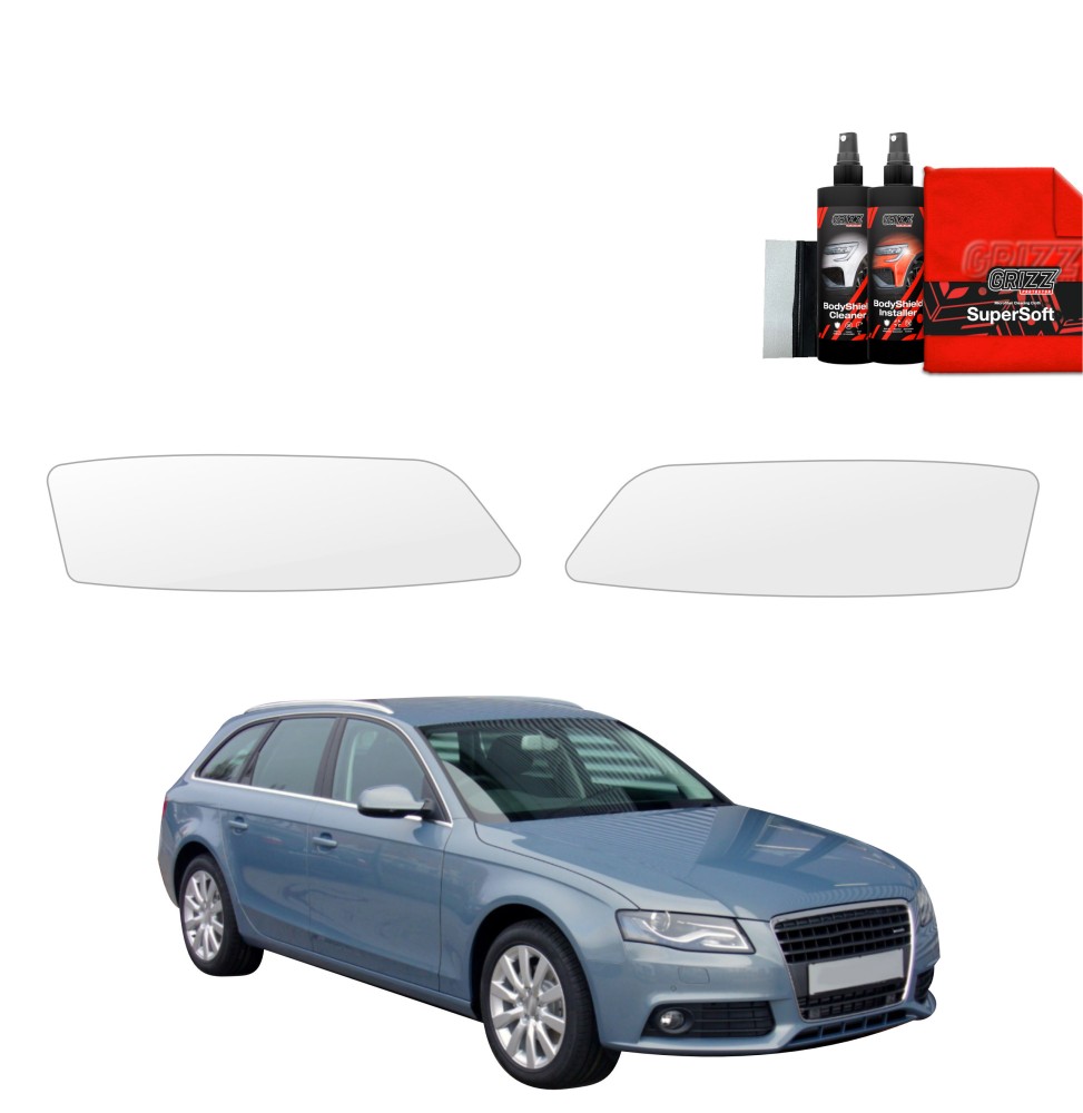 Lyktbeskyttere Audi A4 (B8) 2007 - 2011 │ PPF beskyttelsesfolie Gjennomsiktig BodyShield