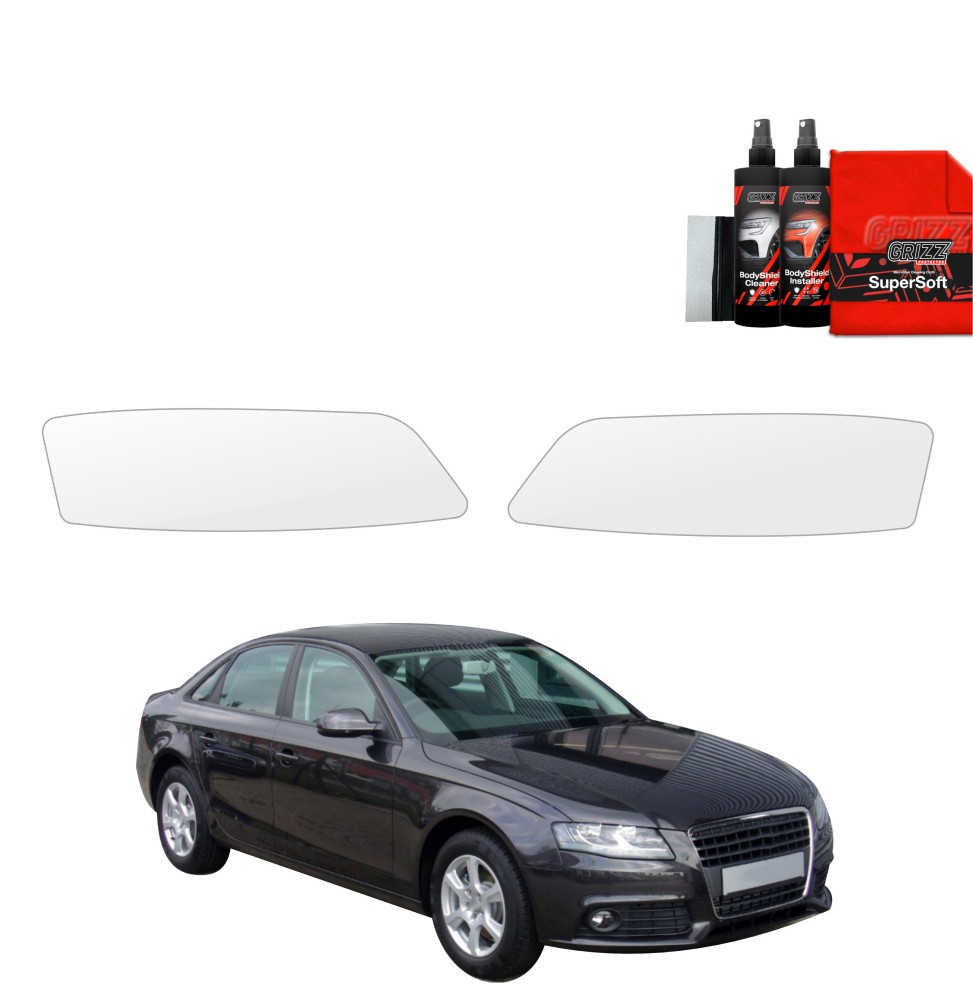Lyktbeskyttere Audi A4 (B8) 2007 - 2011 │ PPF beskyttelsesfolie Gjennomsiktig BodyShield
