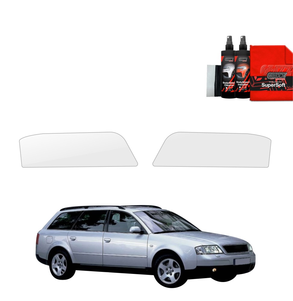 Lyktbeskyttere Audi A6 C5 1997 - 2004 │ PPF beskyttelsesfolie Gjennomsiktig BodyShield