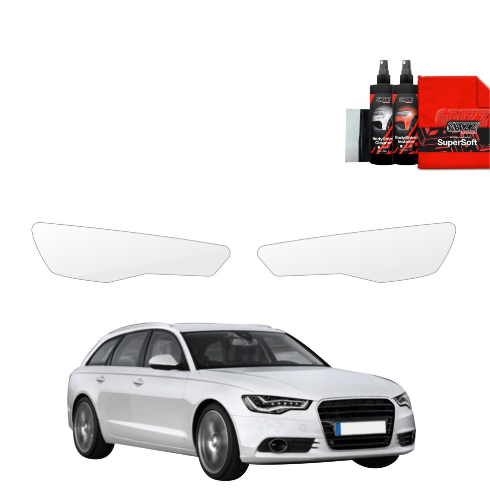Lyktbeskyttere Audi A6 (C7) 2011 - 2014 │ PPF beskyttelsesfolie Gjennomsiktig BodyShield