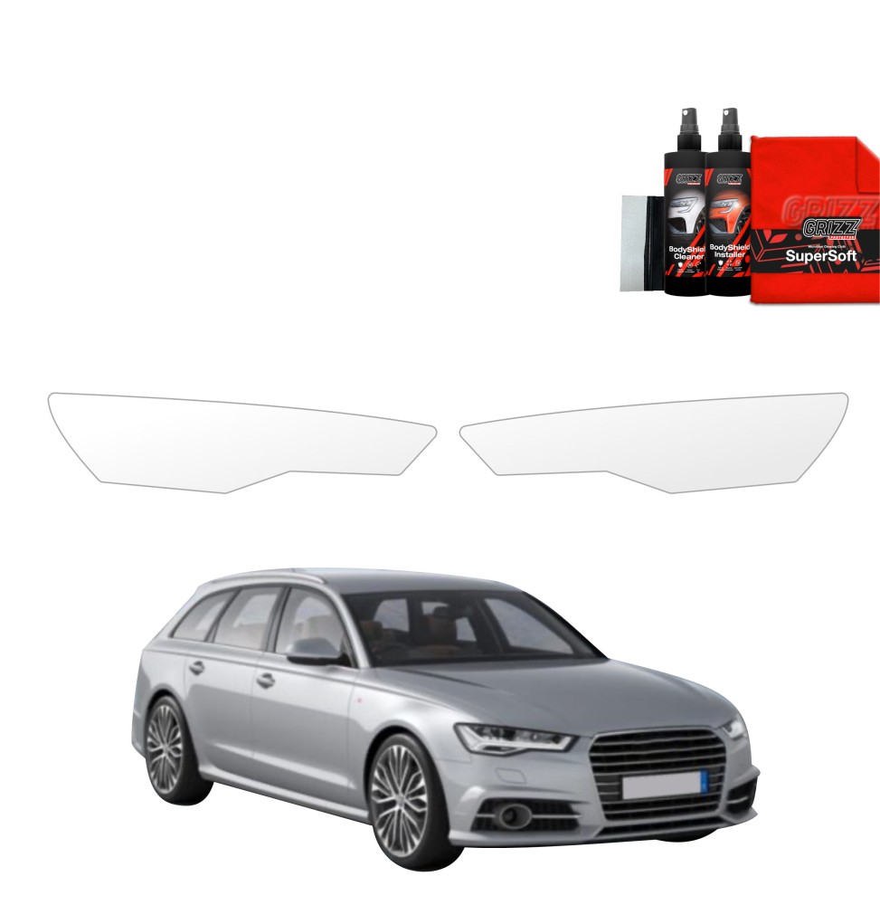 Lyktbeskyttere Audi A6 (C7) Facelift 2014 - 2018 │ PPF beskyttelsesfolie Gjennomsiktig BodyShield