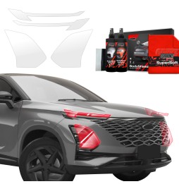 Lyktbeskyttere Cherry Omoda 5 Facelift 2024 - 2025 │ PPF beskyttelsesfolie Gjennomsiktig BodyShield