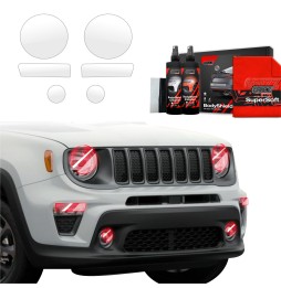 Lyktbeskyttere Jeep Renegade 2015 - 2019 / 2022 - 2025 │ PPF beskyttelsesfolie Gjennomsiktig BodyShield