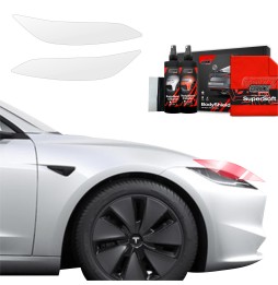 Lyktbeskyttere Tesla Model 3 2021 - 2025 │ PPF beskyttelsesfolie Gjennomsiktig BodyShield