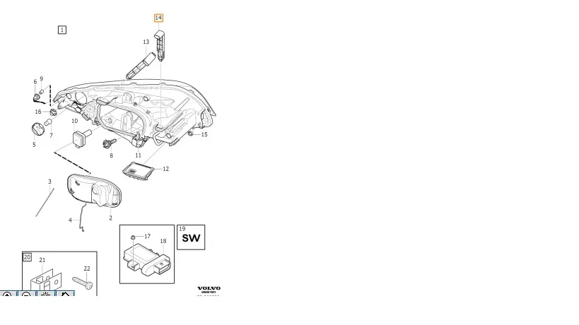 Lyktefeste frontlykt innvendig Volvo XC60 I 2009-2017 │ Genuine® – bilde 3