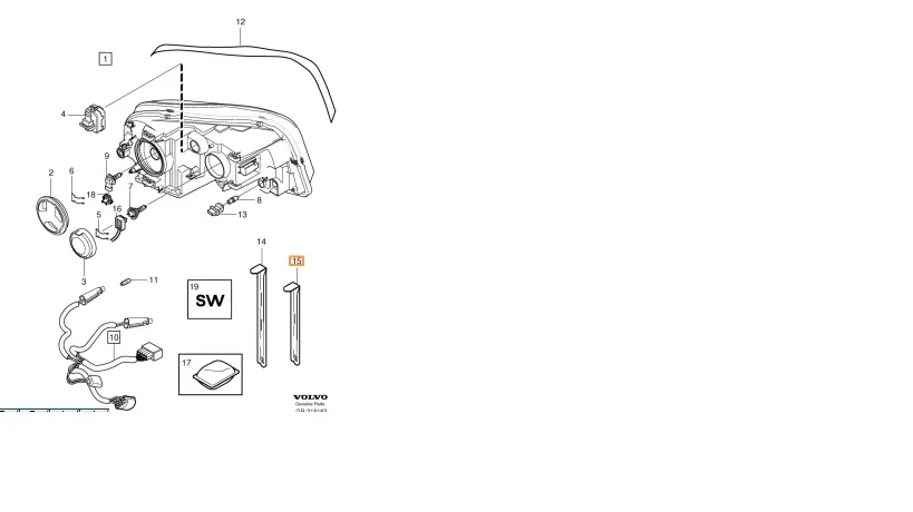 Lyktefeste frontlykt innvendig Volvo XC90 I 2002-2014 │ Genuine® – bilde 2