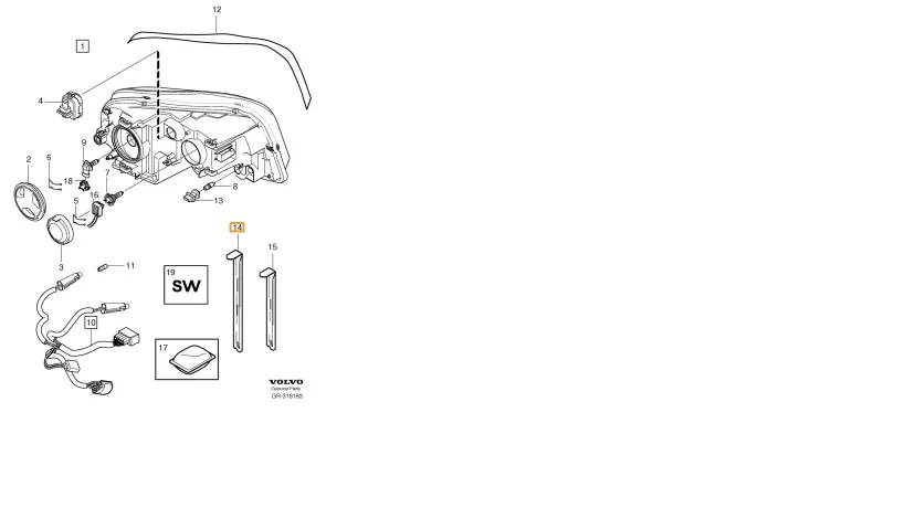 Lyktefeste frontlykt utvendig Volvo XC90 I 2002-2014 │ Genuine® – bilde 2