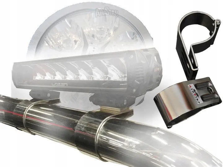 Lyktefeste Rørklemme 60mm Chrome  | Feste for ekstralys – bilde 2