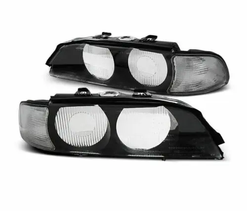 Lykteglass BMW 5 (E39) 1995-2000 BLACK WHITE D2S - sett 2 stk.